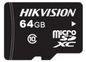 Hikvision MicroSDXC, 64Gb, U1, 14.99x1.02x10.92mm, Black