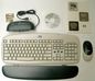 HP Cordless USB keyboard and mouse kit - Includes keyboard, scrolling mouse, RF receiver, batteries, software on CD-ROM, and user manual (United Kingdom)