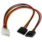StarTech.com StarTech.com 12in LP4 to 2x SATA Power Y Cable Adapter - Molex to to Dual SATA Power Adapter Splitter
