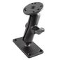 RAM Mounts Double Ball Mount with Round Plate and 2" x 4" Plate
