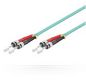 MicroConnect Optical Fibre Cable, ST-ST, Multimode, Duplex, OM3 (Aqua Blue), 0.5m