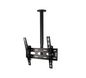 B-Tech Adjustable Drop Universal Flat Screen Ceiling Mount with Tilt, 39" - 55", 50kg max, up to 600 x 400, Black