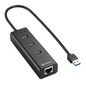 Sharkoon 3-Port USB 3.0 Aluminium Hub + RJ45 Ethernet Adapter