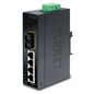 Planet Unmanaged Industrial Ethernet Switch, 4 x Fast Ethernet RJ-45, 1 x 100FX, Multi-Mode, 2km Max