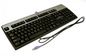 HP PS/2 `Windows` keyboard assembly (Silver and Carbonite Black) - Has attached 1.8M (6.0ft) cable with 6-pin (Violet) mini-DIN connector (Danish)