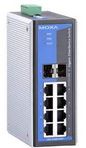 Moxa Unmanaged full Gigabit Ethernet switch with 6x 10/100/1000BaseT(X) ports, 2x 10/100/1000BaseT(X) or 100/1000BaseSFP slots for SFP-1G/1FE, -40 - 75°C