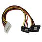 StarTech.com StarTech.com 12in LP4 to 2x Right Angle Latching SATA Power Y Cable Splitter - 4 Pin LP4 to Dual 90 Degree Latching SATA Y Splitter