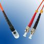 MicroConnect Optical Fibre Cable, MTRJ-ST, Multimode, Duplex, OM3 (Aqua Blue), 0.5m