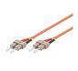 MicroConnect Optical Fibre Cable, SC-SC, Multimode, Duplex, OM2 (Orange), 1m