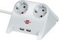 Brennenstuhl Desktop-Power USB-Charger with 2x USB-2.0 charger 2100mA 2-way socket, white polished 1.8m H05VV-F 3G1.5