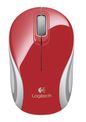 Logitech Wireless Mini Mouse M187, RF Wireless, Alkaline, Red
