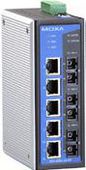 Moxa Entry-level managed Ethernet switch with 5x 10/100BaseT(X) ports, 3x 100BaseFX multi-mode ports SC, -40 - 75°C