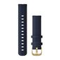 Garmin Quick Release Bands (18 mm), Navy Leather with Light Gold Hardware